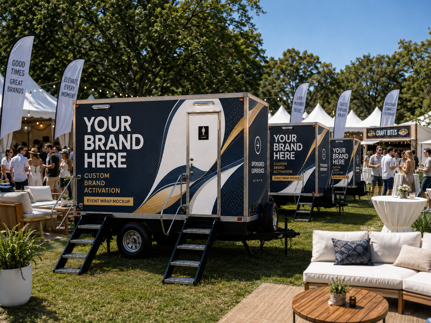 Luxury restroom trailers for brand activation and VIP events in Columbus Ohio